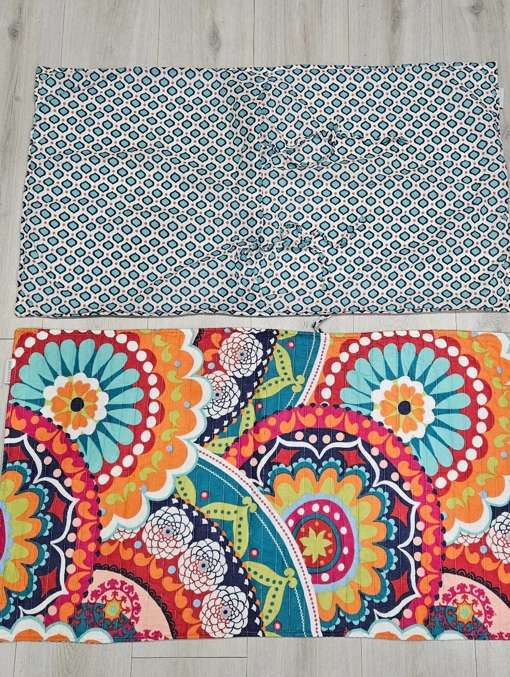 Levtex Home Serendipity KING Quilted Pillow Shams Mandala Boho Cotton NWOT Pair